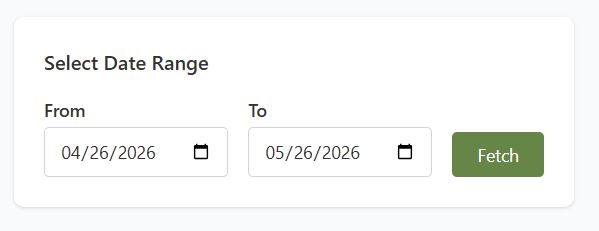 Sync date range selection interface